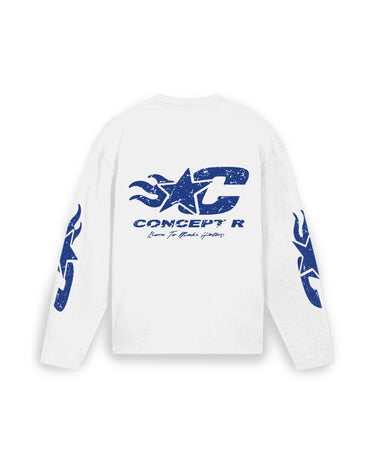 CONCEPT R - BORN TO INSPIRE LONGSLEEVE - WHITE/BLUE