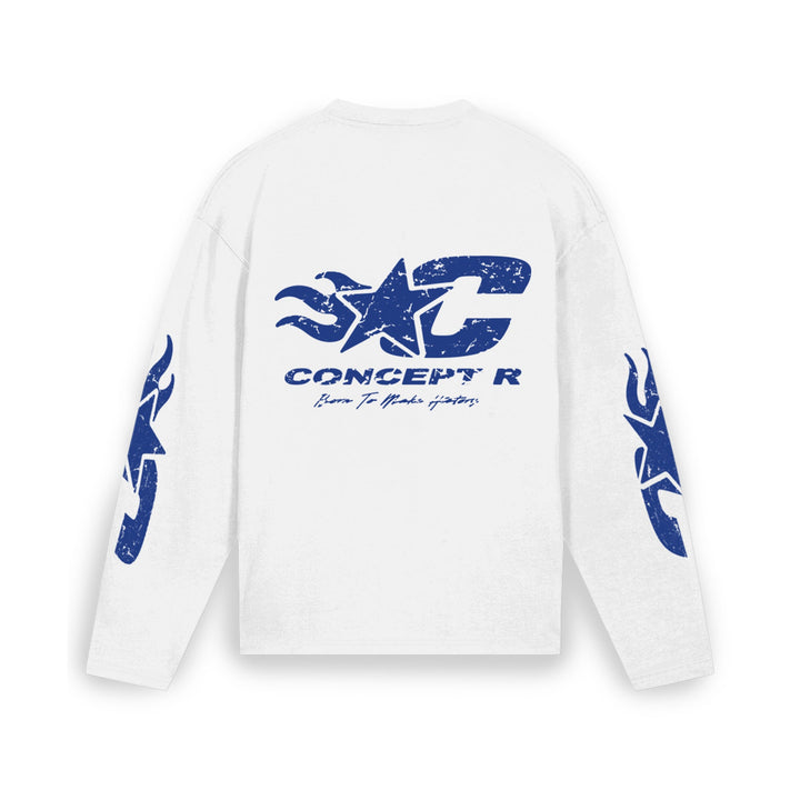 CONCEPT R - BORN TO INSPIRE LONGSLEEVE - WHITE/BLUE