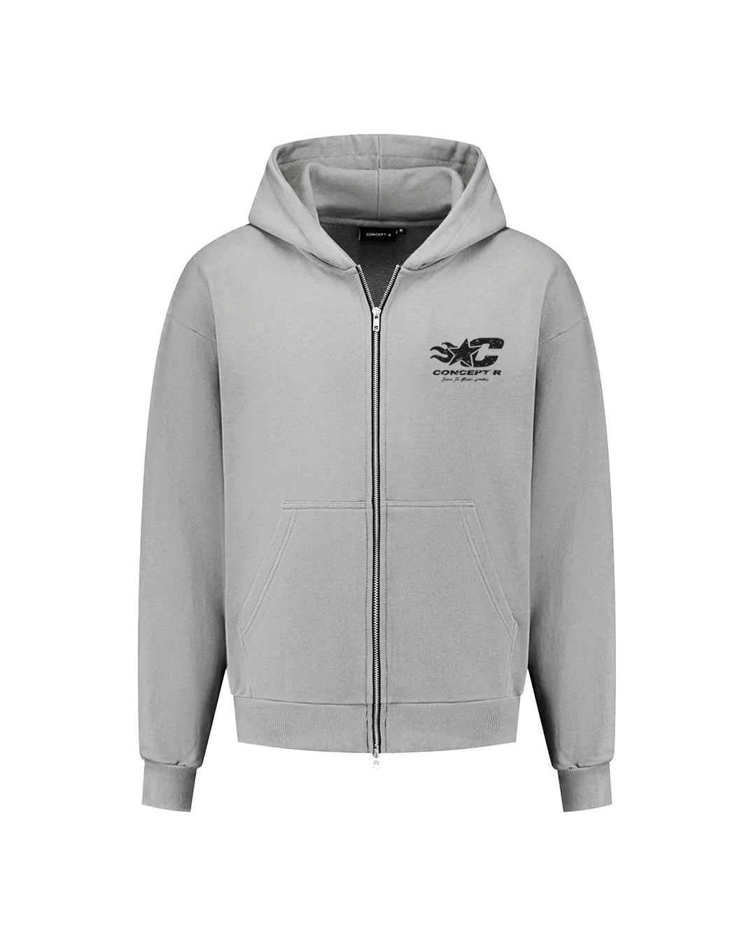 CONCEPT R - BORN TO INSPIRE ZIPPER HOODIE - GREY