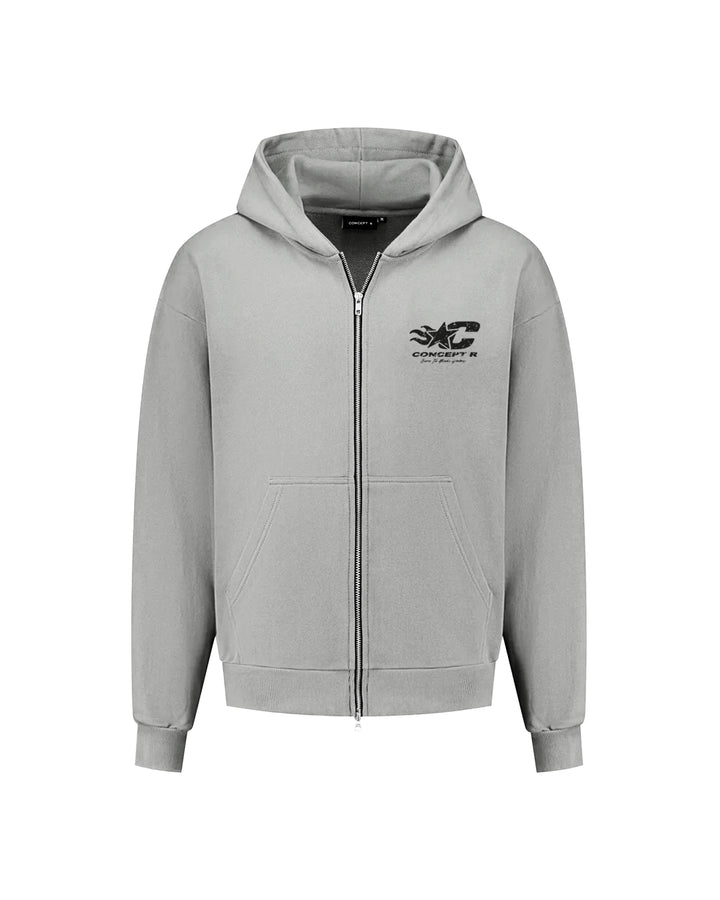 CONCEPT R - BORN TO INSPIRE ZIPPER HOODIE - GREY
