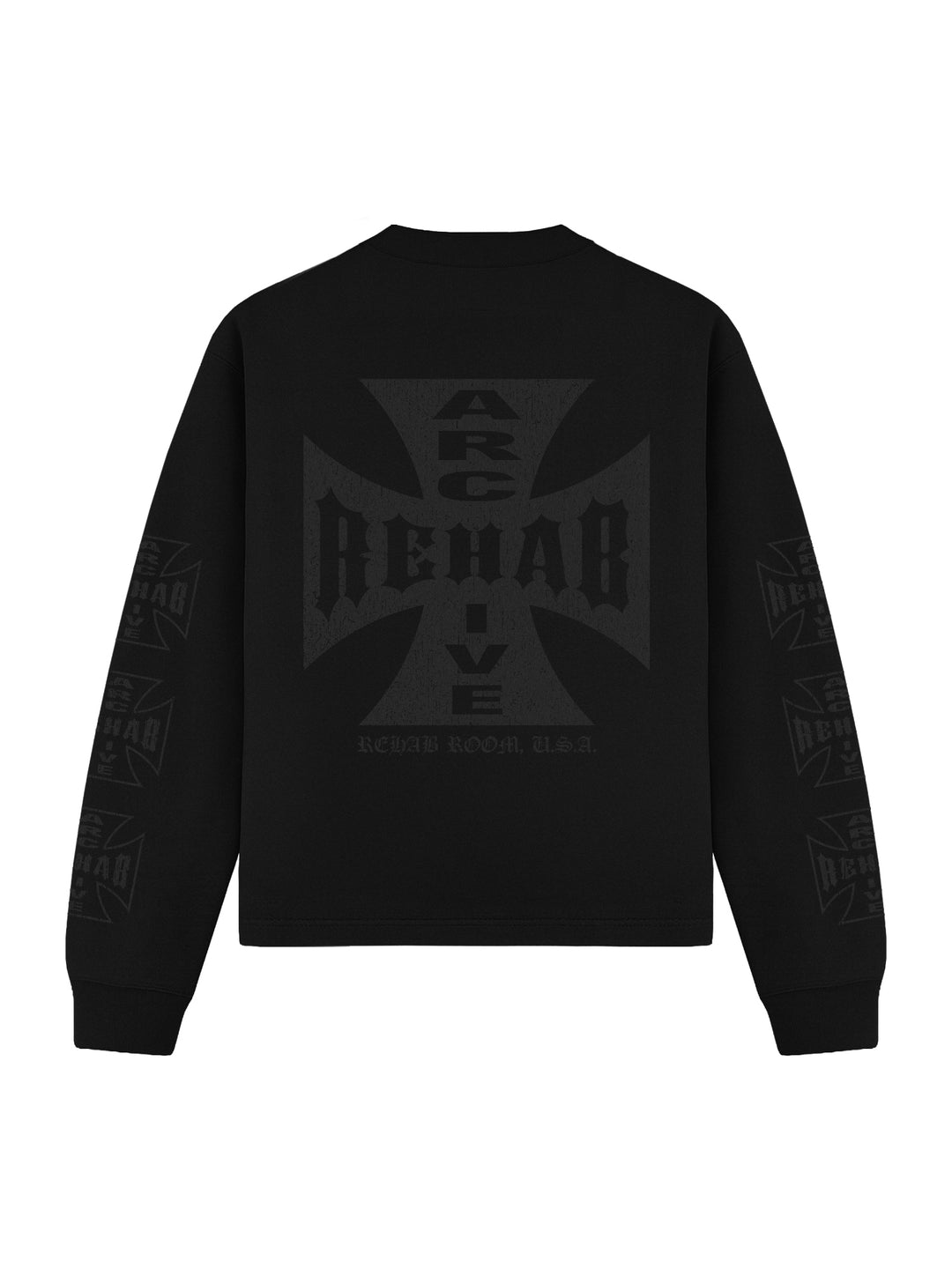 REHAB ROOM - IRON CROSS LONG SLEEVE - BLACK