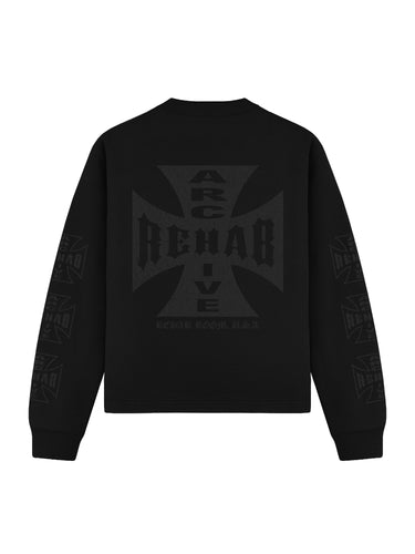 REHAB ROOM - IRON CROSS LONG SLEEVE - BLACK