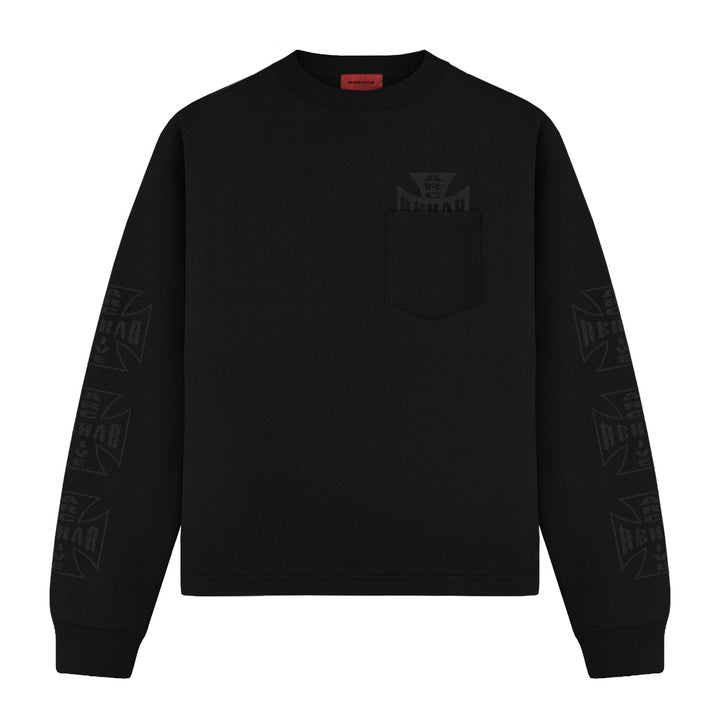 REHAB ROOM - IRON CROSS LONG SLEEVE - BLACK