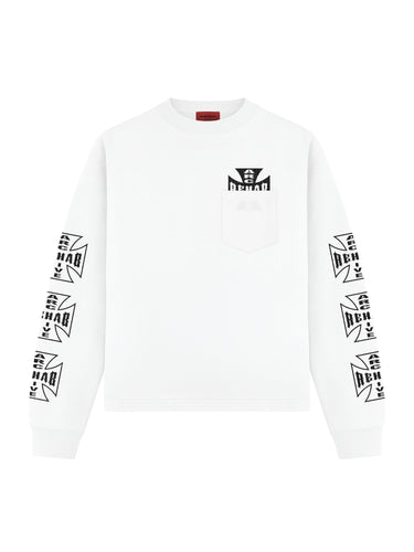 REHAB ROOM - IRON CROSS LONG SLEEVE - WHITE