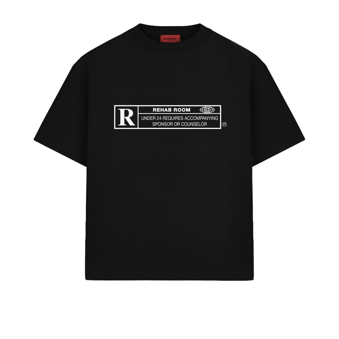 REHAB ROOM - RATED-R TEE - BLACK