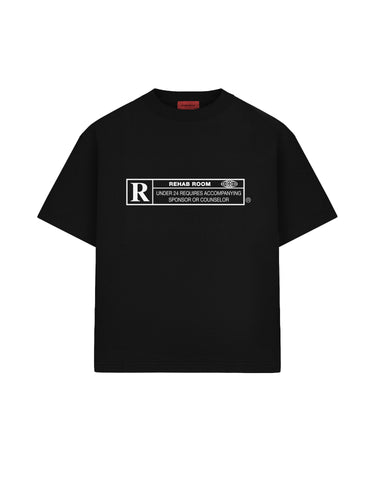 REHAB ROOM - RATED-R TEE - BLACK