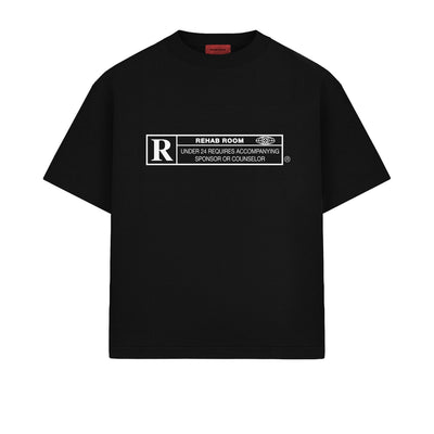 REHAB ROOM - RATED-R TEE - BLACK