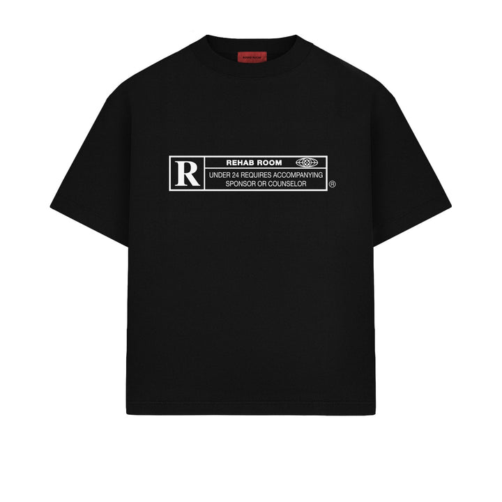 REHAB ROOM - RATED-R TEE - BLACK