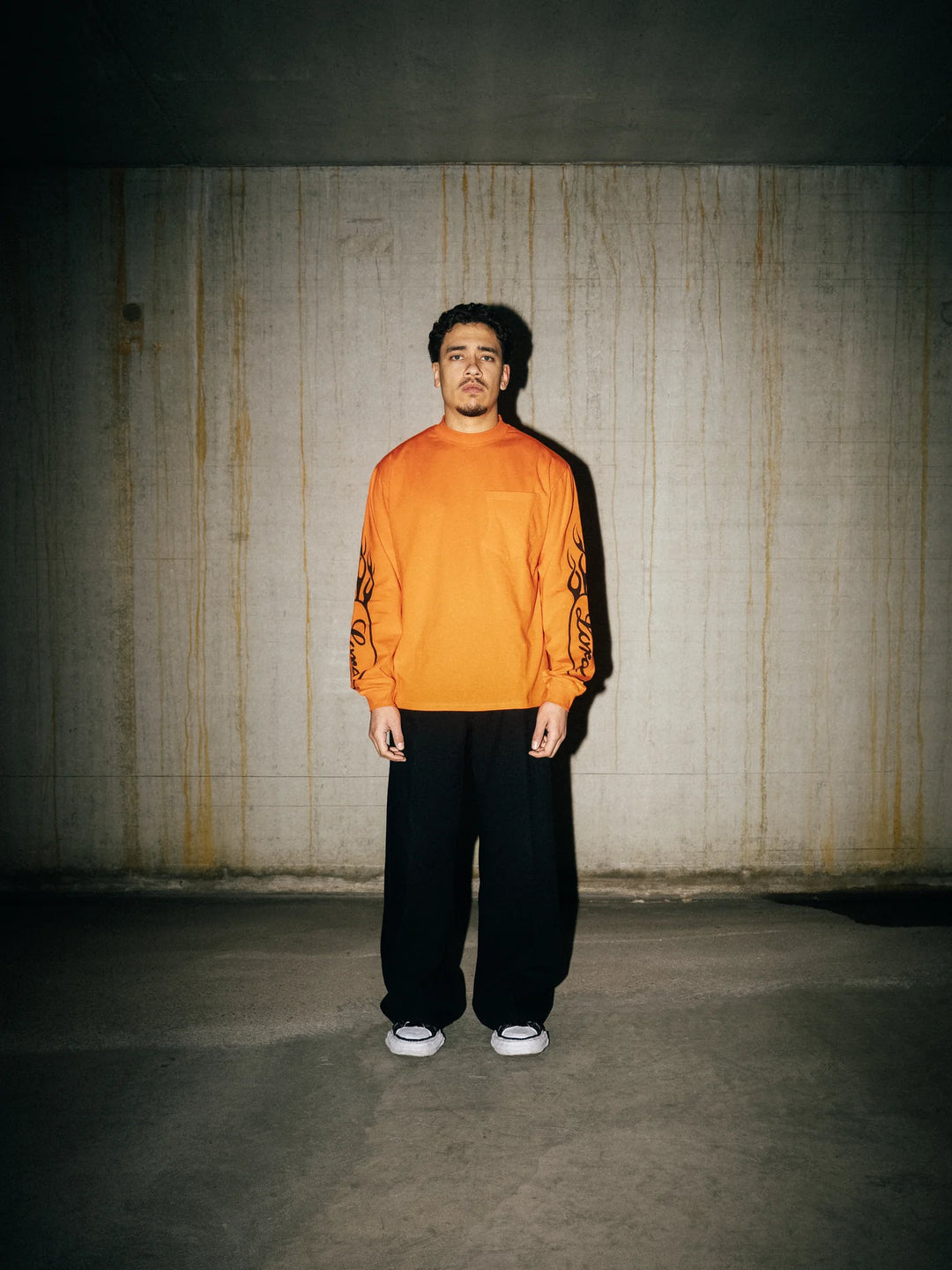 LORD CULTURE - LONG SLEEVE TEE - ORANGE BLACK