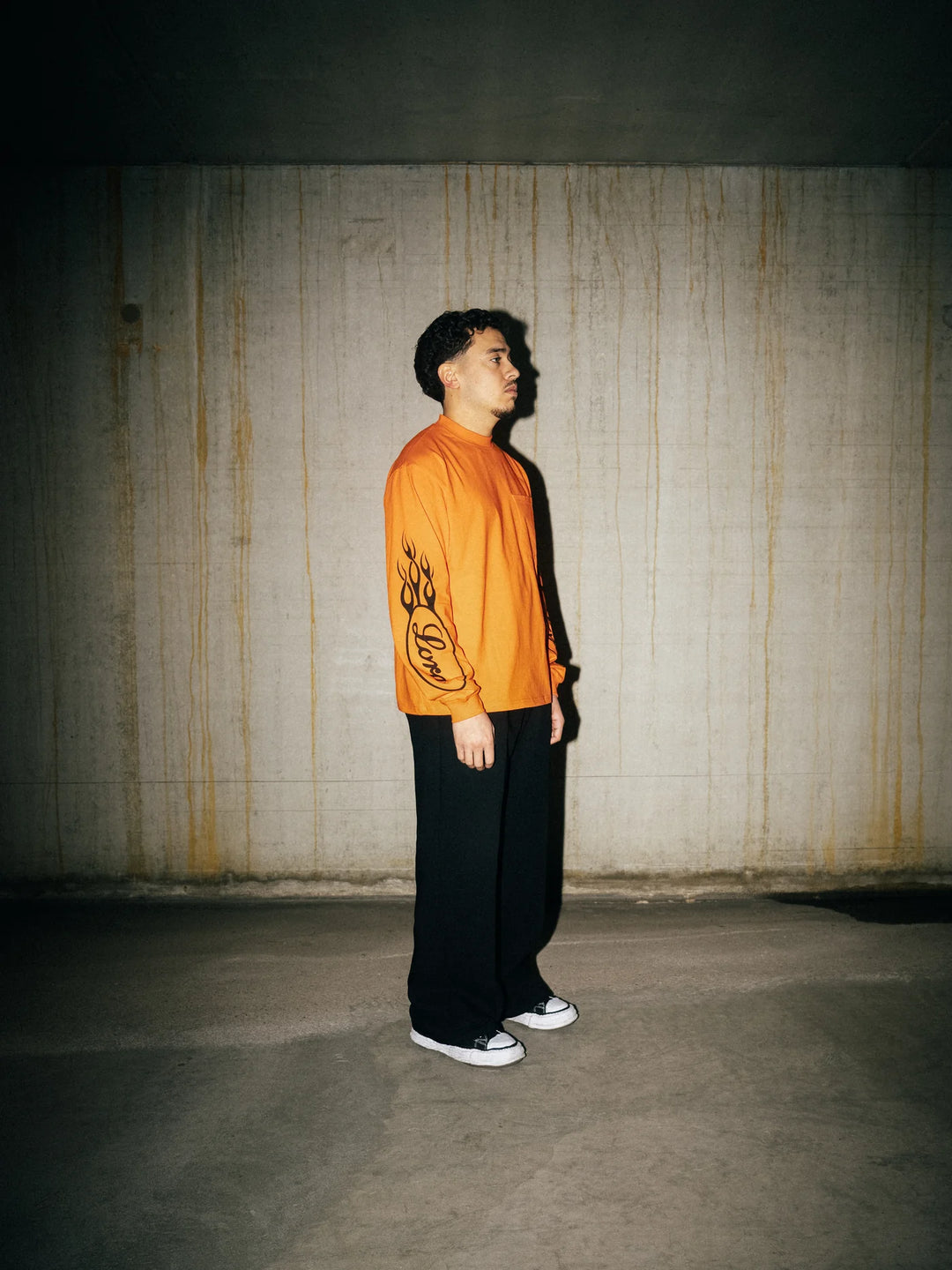 LORD CULTURE - LONG SLEEVE TEE - ORANGE BLACK