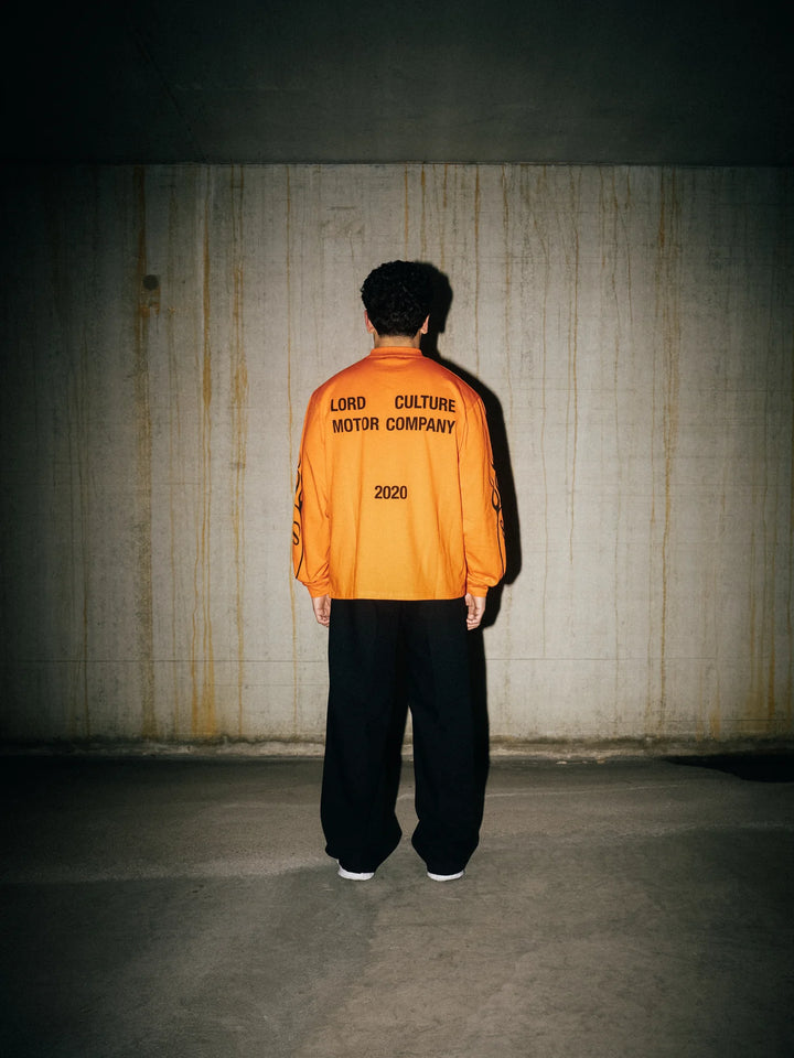 LORD CULTURE - LONG SLEEVE TEE - ORANGE BLACK