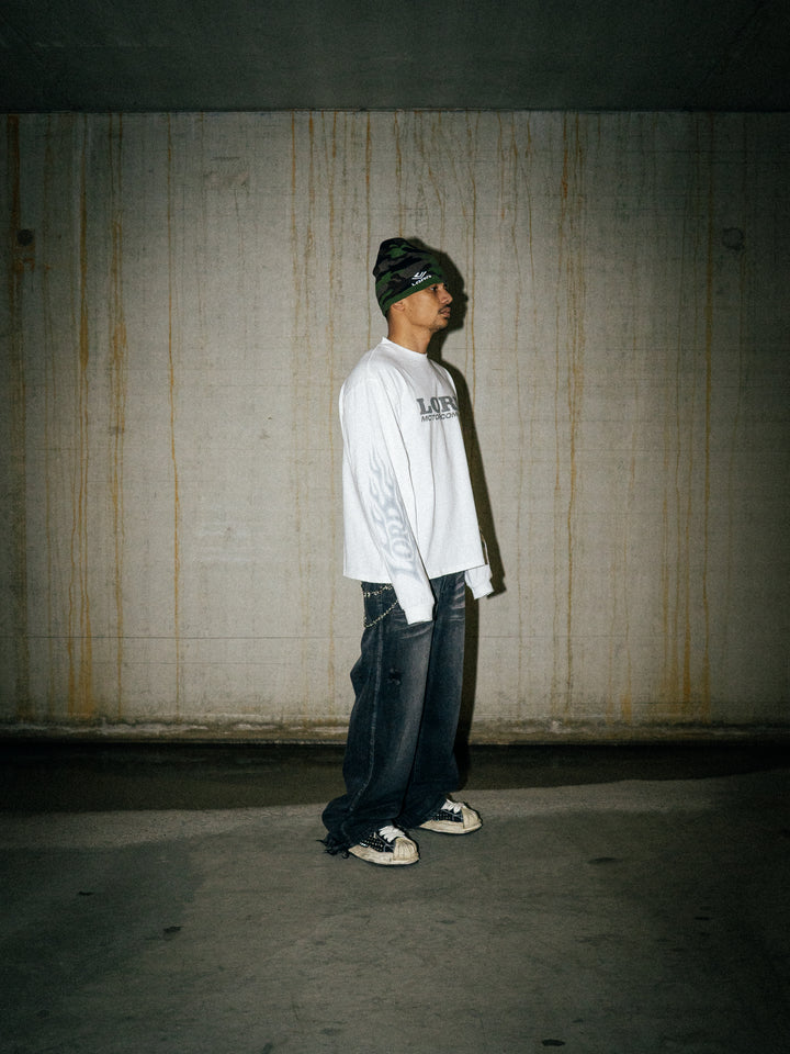 LORD CULTURE - FLAME LONGSLEEVE - WHITE