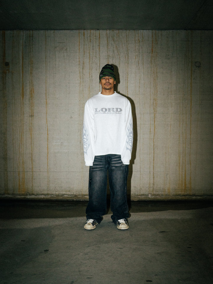 LORD CULTURE - FLAME LONGSLEEVE - WHITE