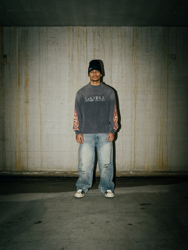 LORD CULTURE - FLAME LONGSLEEVE - VINTAGE GREY