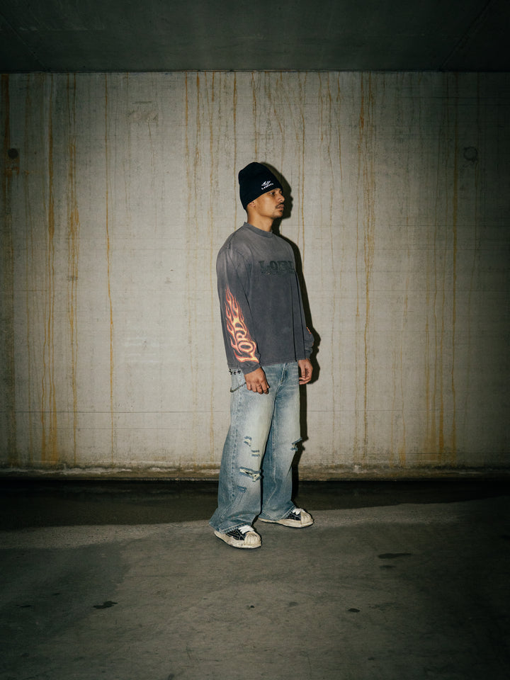 LORD CULTURE - FLAME LONGSLEEVE - VINTAGE GREY