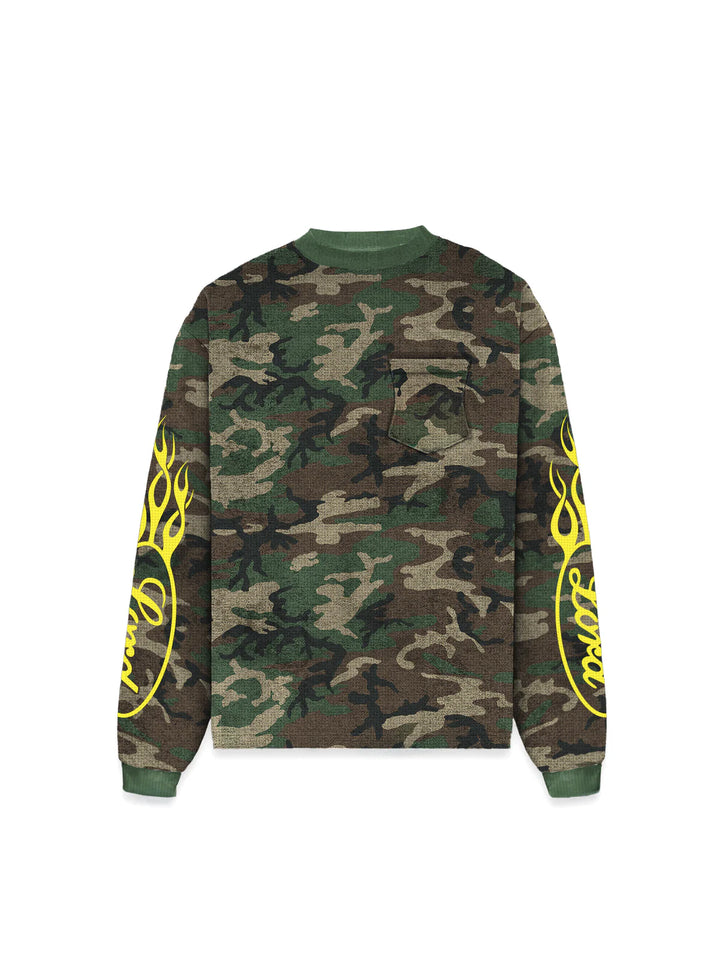 LORD CULTURE - THERMAL LONG SLEEVE TEE - CAMO