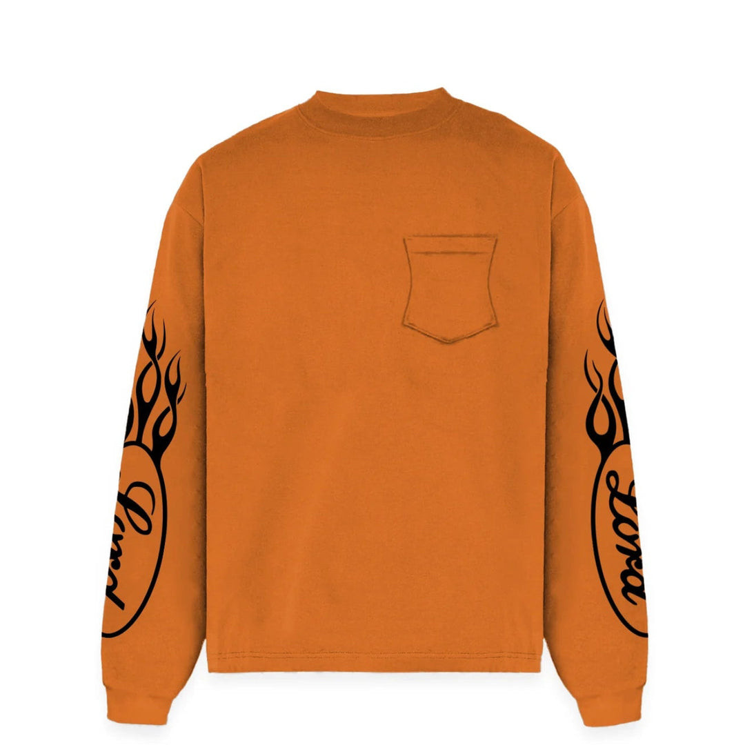 LORD CULTURE - LONG SLEEVE TEE - ORANGE BLACK