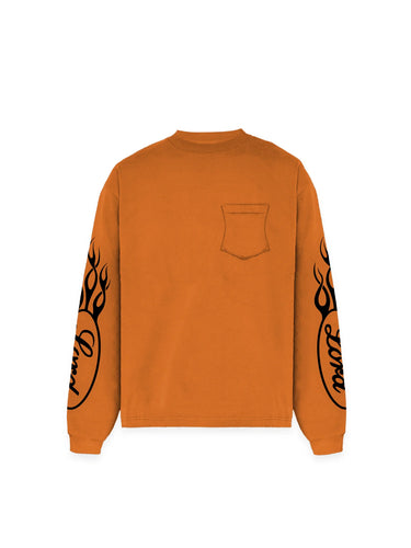 LORD CULTURE - LONG SLEEVE TEE - ORANGE BLACK