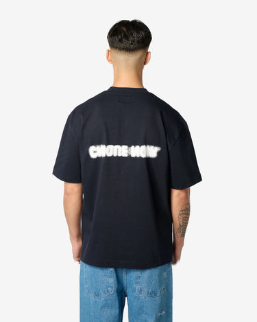CHIQUE NOIR - BLURRY LOGO TEE - NAVY
