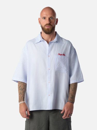 CHIQUE NOIR -  STRIPED OVERSHIRT - SHORTSLEEVE