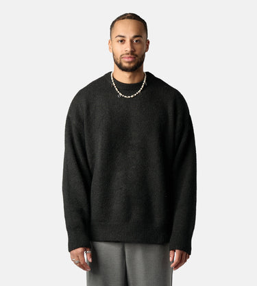 CHIQUE NOIR - BRUSHED KNITTED SWEATER BLACK
