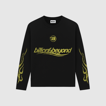 BILLION AND BEYOND - WAVE LONGSLEEVE - BLACK YELLOW