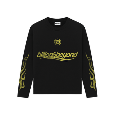 BILLION AND BEYOND - WAVE LONGSLEEVE - BLACK YELLOW