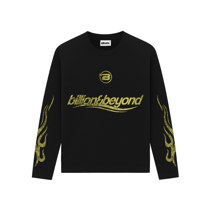 BILLION AND BEYOND - WAVE LONGSLEEVE - BLACK YELLOW