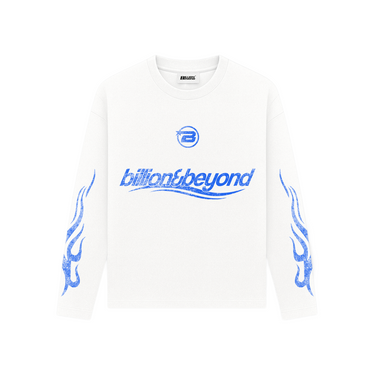 BILLION AND BEYOND - WAVE LONGSLEEVE - WHITE/BLUE