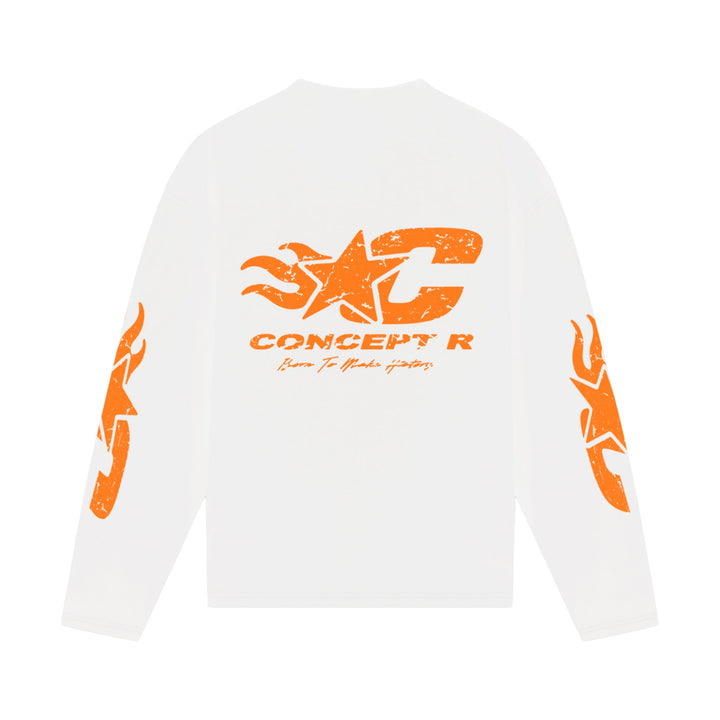 CONCEPT R - BORN TO INSPIRE LONGSLEEVE - WHITE ORANGE