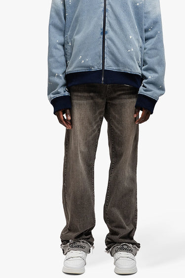 RIVERO - RELAXED FADED FOLD DENIM JEANS