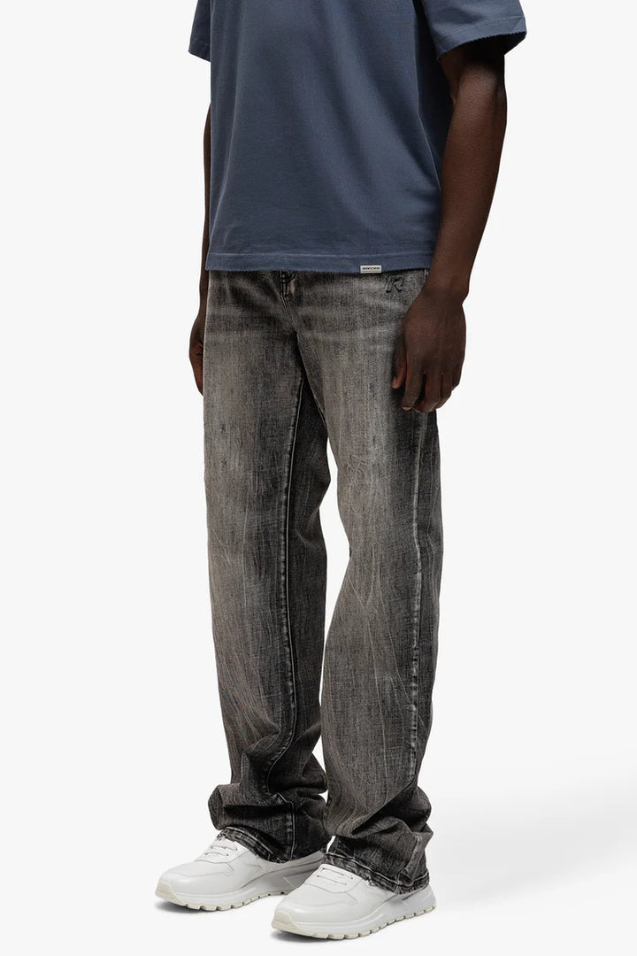 RIVERO - BLEACH WASHED DENIM JEANS DARK
