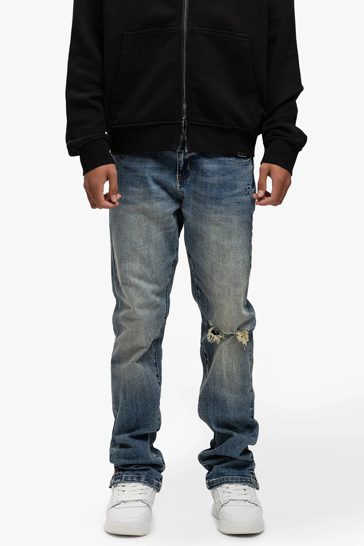 RIVERO - DESTROYER BUTTONED DENIM JEANS