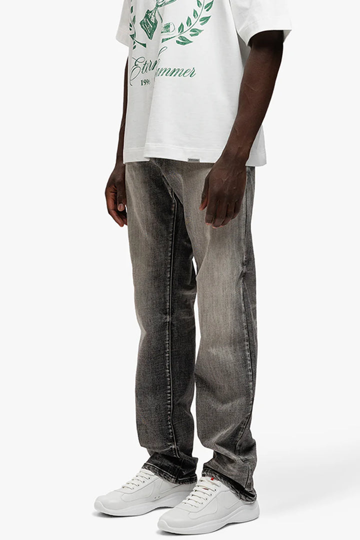RIVERO - REGULAR PLAIN METAL WASHED DENIM JEANS