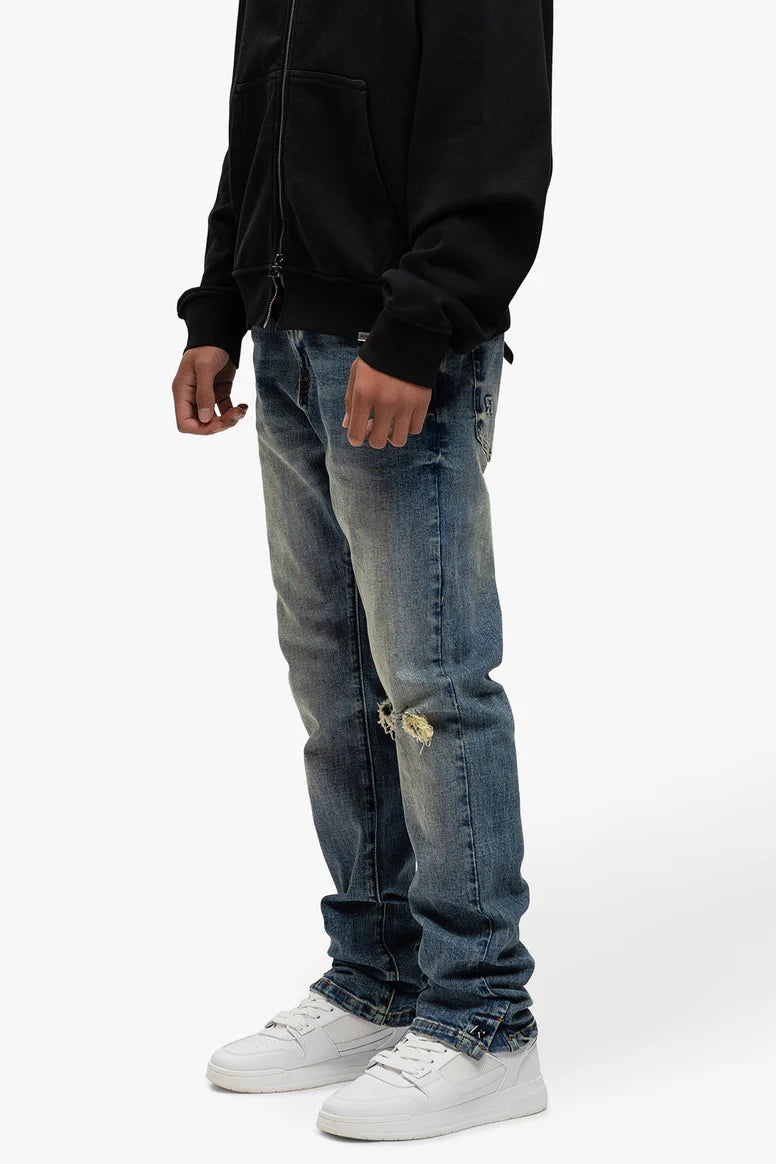 RIVERO - DESTROYER BUTTONED DENIM JEANS