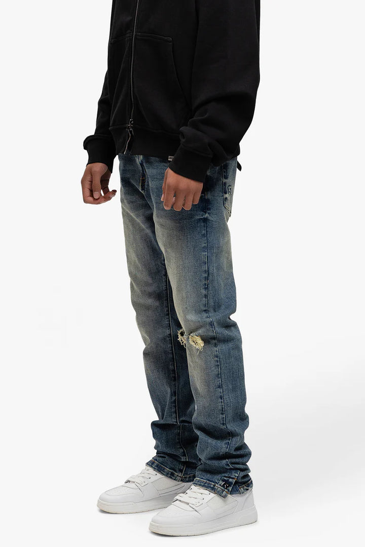 RIVERO - DESTROYER BUTTONED DENIM JEANS