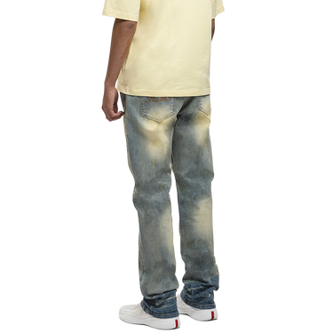RIVERO - SEGMENTED WASHED DENIM JEANS