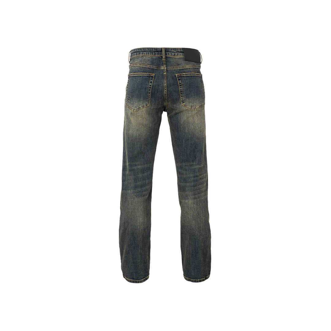 RIVERO - REGULAR PLAIN EMBOSSED WASHED DENIM JEANS