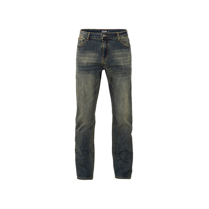 RIVERO - REGULAR PLAIN EMBOSSED WASHED DENIM JEANS