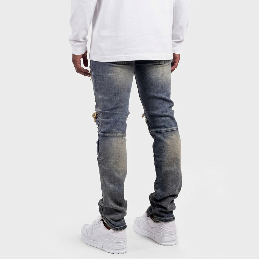 RIVERO - RIPPED ARCHIVE DENIM SLIGHTLY SPLIT