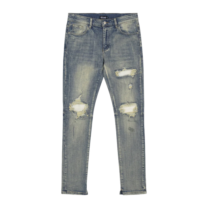 RIVERO - RIPPED ARCHIVE DENIM SLIGHTLY SPLIT
