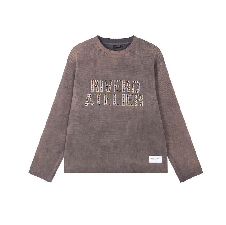RIVERO - ATELIER STUDDED WASHED WAFFLE LONGSLEEVE