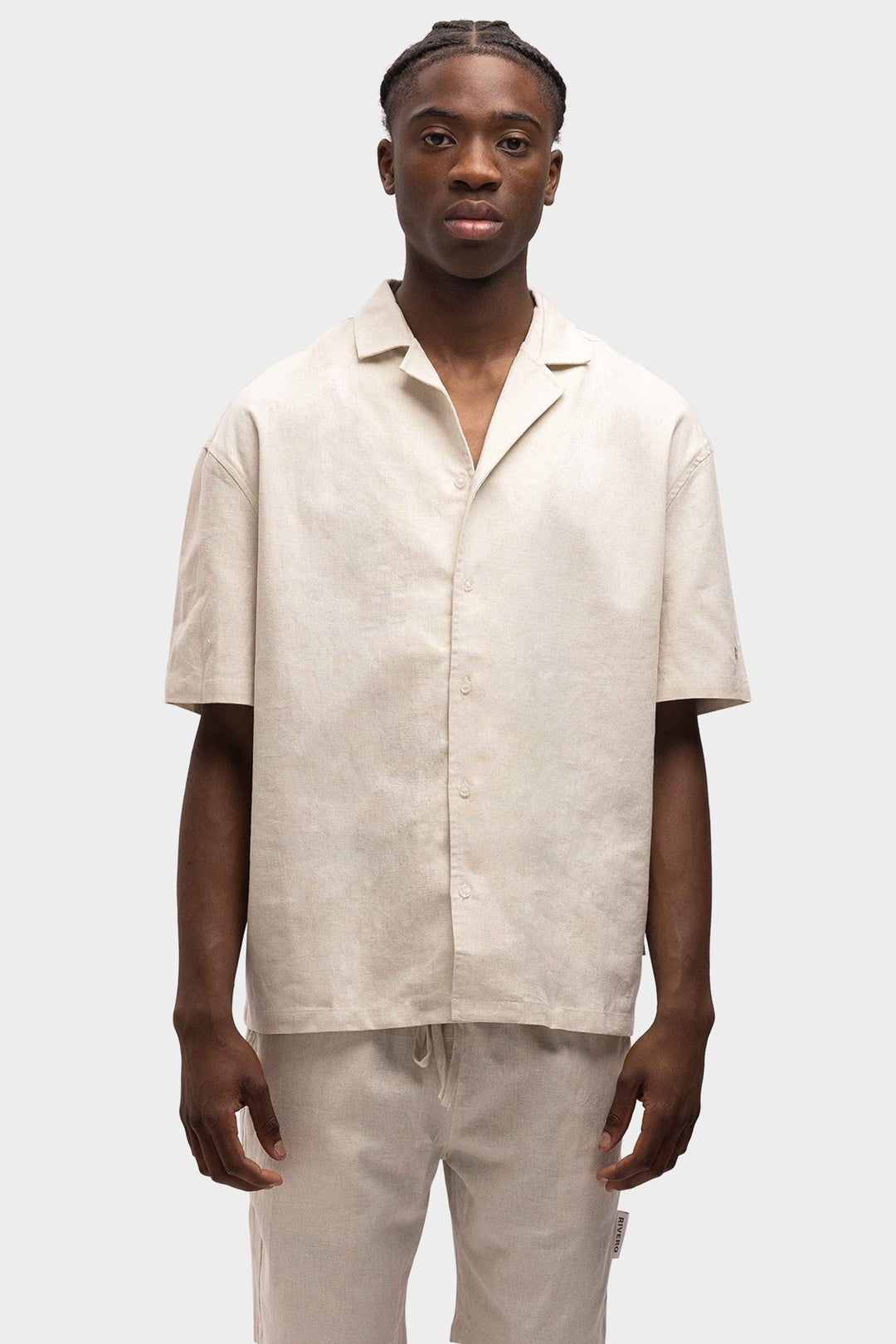 RIVERO - LINEN SHIRT SHORT SLEEVE SAND