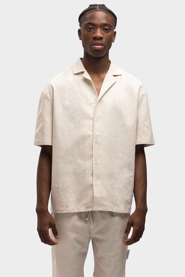 RIVERO - LINEN SHIRT SHORT SLEEVE SAND