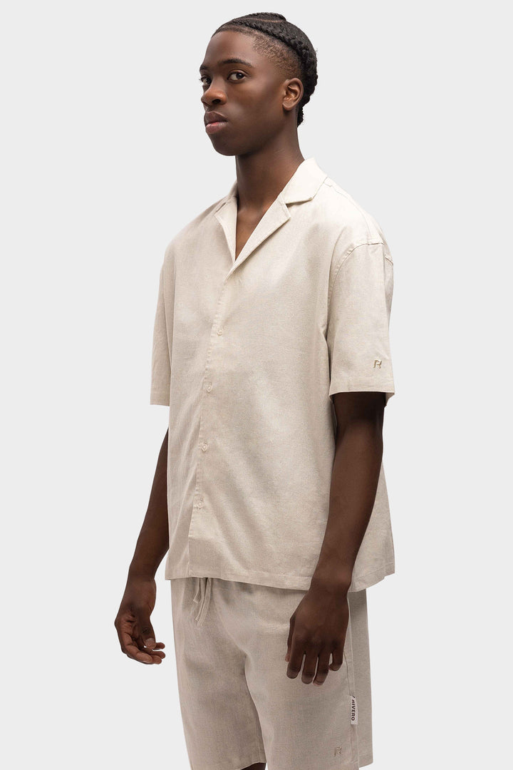 RIVERO - LINEN SHIRT SHORT SLEEVE SAND