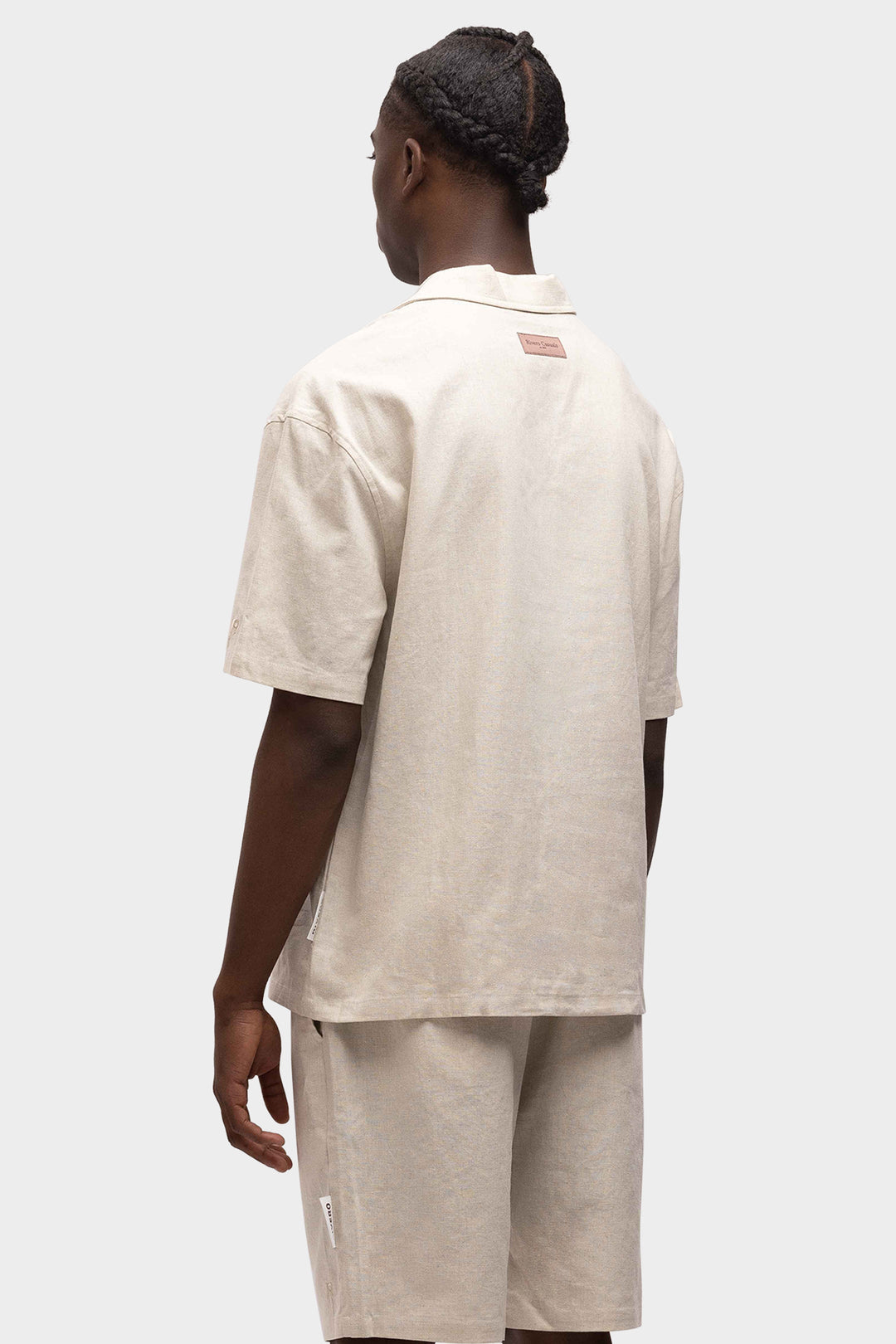 RIVERO - LINEN SHIRT SHORT SLEEVE SAND