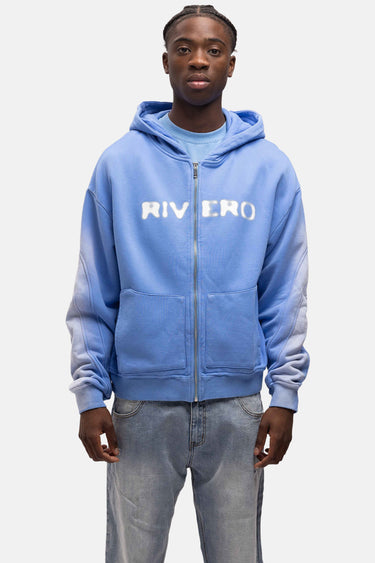 RIVERO - ATELIER OVERSIZED ZIP HOODIE WASHED BLUE