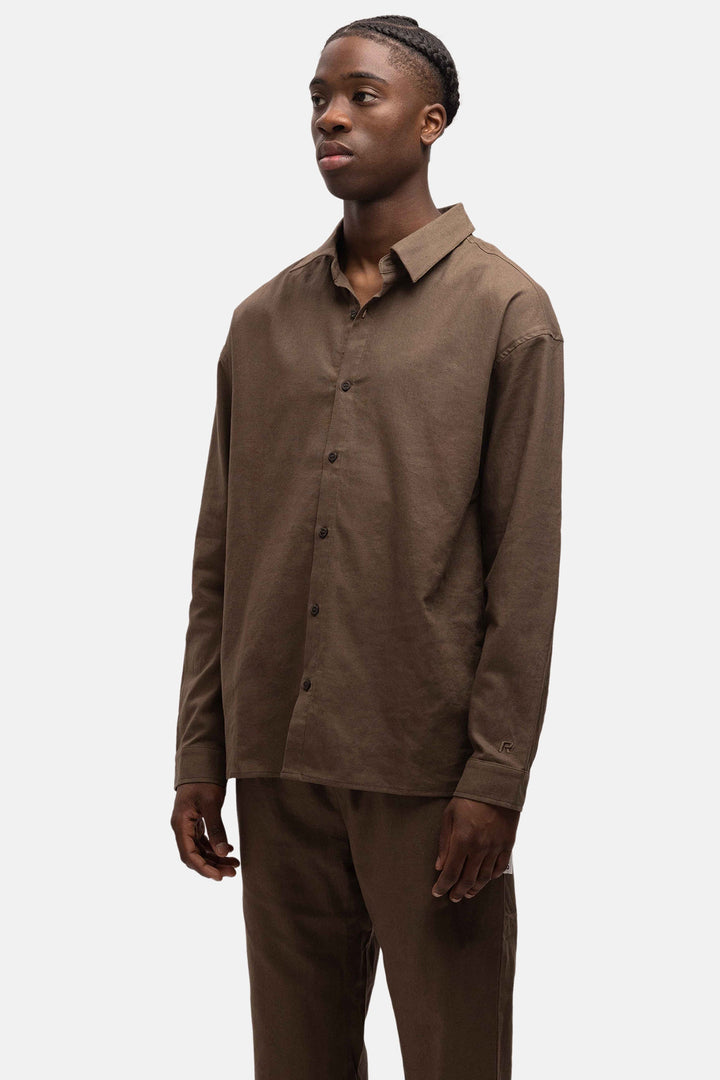 RIVERO - LINEN SHIRT BROWN