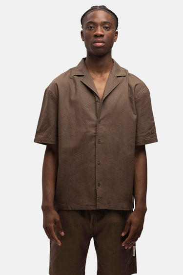 RIVERO - LINEN SHIRT SHORT SLEEVE BROWN
