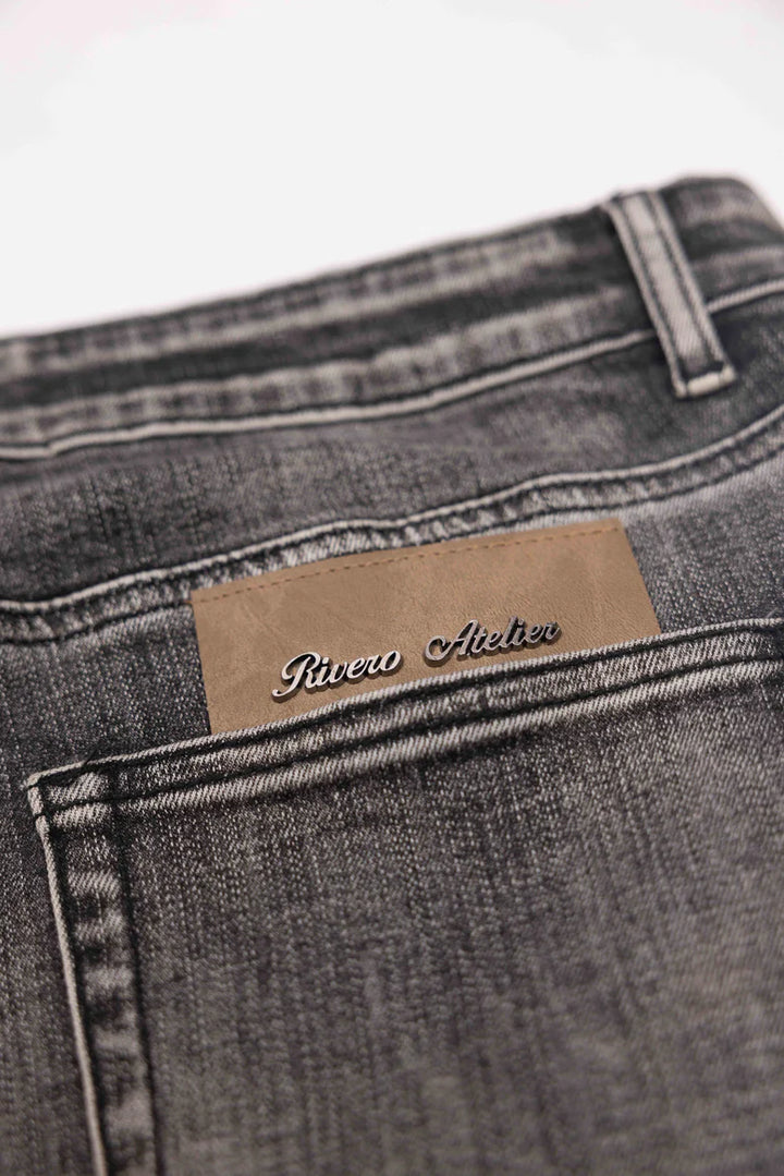 RIVERO - REGULAR PLAIN METAL WASHED DENIM JEANS